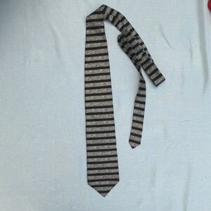 Elegant Black and Gold Striped Men's Tie